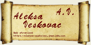Aleksa Veškovac vizit kartica